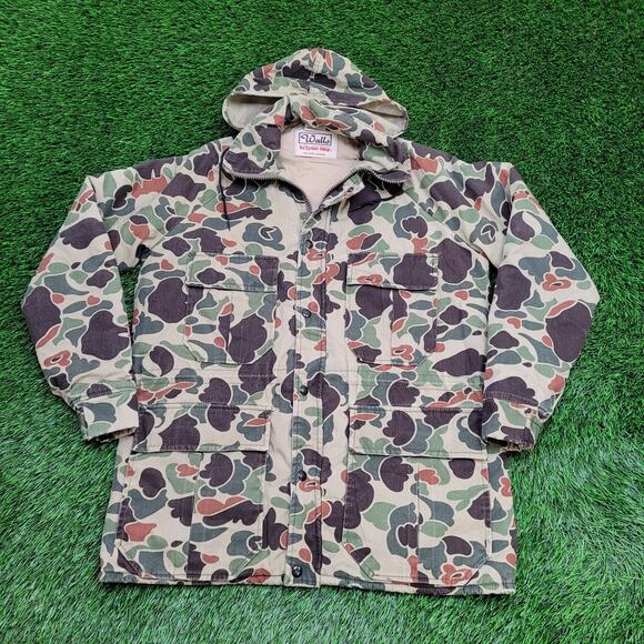 Vintage 80s Walls Hunting Duck Camo Jacket Large 23x30 Field Blizzard-Pruf - Picture 1 of 13